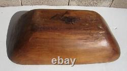 ANTIQUE EARLY AMERICAN 18TH CENTURY LARGE TROUGH DOUGH BOWL With EXTRAS 21 X11.5