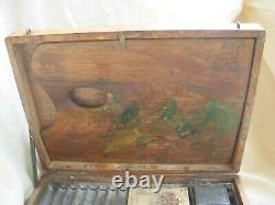 ANTIQUE FRENCH CARRY WOODEN PAINTER BOX, EARLY 20th CENTURY