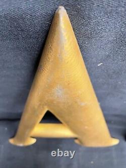 ANTIQUE GOLD LEAF WOOD LETTER'A' AS IS 12H x 10W Late 19th Early 20th Century