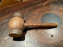 A Very Nice 19th Century Iron Mounted Wood Mallet Early 19th Century
