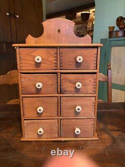 American 8 Drawer Spice Cabinet Early 20th Century