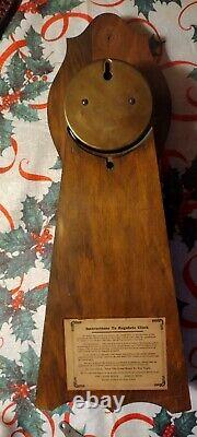 Antique 1928 GILBERT 12 Day Deco Regulator Wood Case Wall Clock