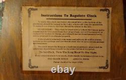 Antique 1928 GILBERT 12 Day Deco Regulator Wood Case Wall Clock