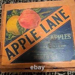 Antique Apple Crate Original Apple Lane Label Early 19th Century Wenatchee WA