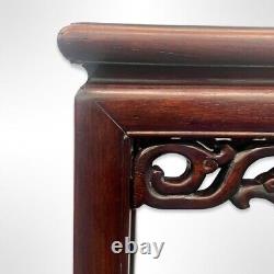 Antique Chinese Asian Classical Carved Hardwood Side Table, Early 20th Century
