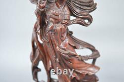 Antique, Chinese, carved wood, figurine, 10 inches tall