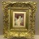 Antique Early 19th Century Miniature Portrait Painting Gilt Wood Frame With Label