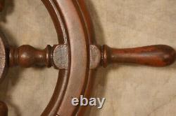 Antique Early 20th Century Original Authentic Ships Helm Steering Wheel