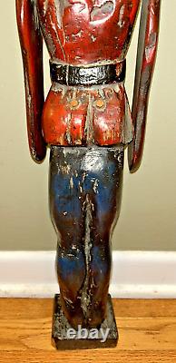 Antique Early 20th Century Whirligig Top Quality Folk Art Wooden Soldier Large