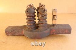 Antique Early Primitive Wood Rope Knitting Device Rustic Country Decor Rare 19th