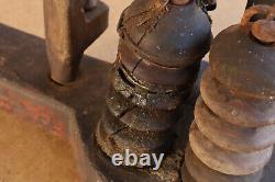 Antique Early Primitive Wood Rope Knitting Device Rustic Country Decor Rare 19th