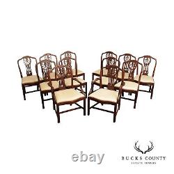 Antique Georgian Style Set 12 Mahogany Dining Chairs