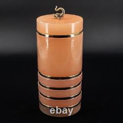 Antique Italian Bronze Marble Carved Stone Stackable Trinket Box & Ashtray