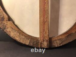 Antique Painting Gouache Of A Lady/3 Feet/Oval Wood Gilt Frame/Early 19 Century