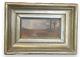 Antique Painting Miniature Landscape On Panel Autumn Wood Framed Rare Old 20th