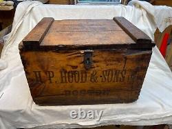 Antique Primitive Boston Ma Hood Wood Milk Box Dairy- Rare Find