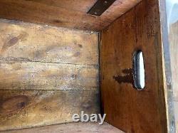 Antique Primitive Boston Ma Hood Wood Milk Box Dairy- Rare Find