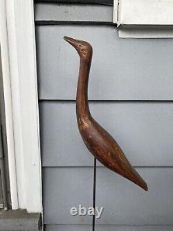 Antique Shorebird Wood Decoy Early 20th Century American Folk Art Duck Bird