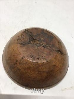 Antique Small 1800's Primitive American Ash Wood Burl Bowl 6wide x 2.25 Tall