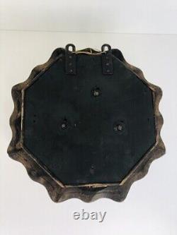Antique Wall Clock Wood Dial Mechanical Decor Mirror Italy Key Panadol Rare 20th