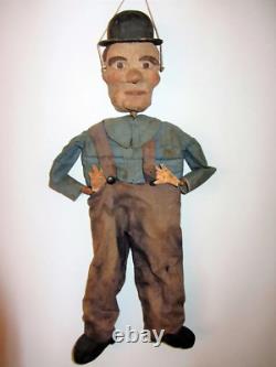 Antique Wood Marionette? Puppet Hobo Man Early 20th Century
