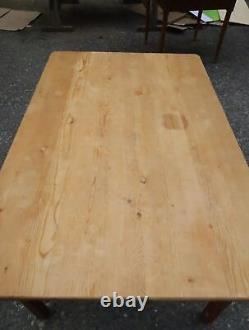 Antique dining table fir wood early 20th century