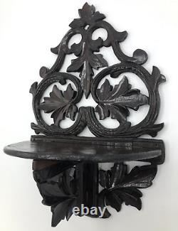 Antique german black forest foldable shelf early 1900's woodwork