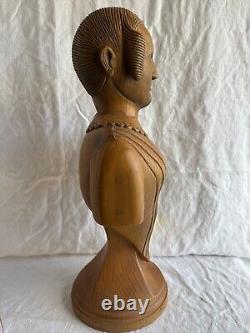 Asa Ames carved wood bust sculpture Americana primitive art ca 1900