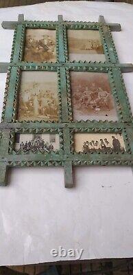 Authentic beautifully hand-carved early 20th century primitive frame