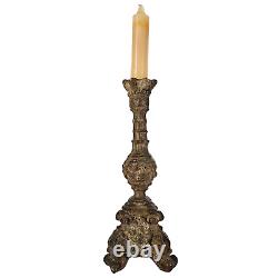 Baroque Altar Candlestick Wood Composite Iron Architecture Early 20th C