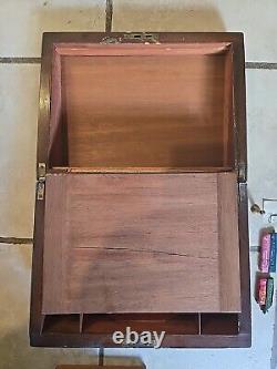 Early 19 Century English Inlaid Walnut Tumbridgeware Writing Box With Accessories