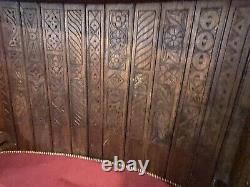 Early 19th / 18th Century Barrel Back Carved Settle Settee Bench
