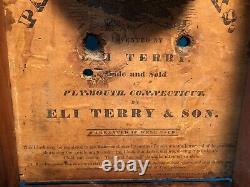 Early 19th Century Eli Terry & Son Wooden Column Pillar Mantle Clock Plymouth CT