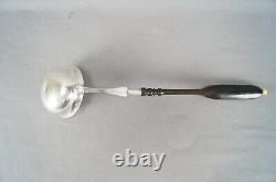 Early 19th Century German 12 Loth Silver Turned Wood Handle Ladle Schultz Maker