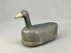 Early 20th C. Primitive Hand-painted Layered Wood 11 Duck Decoy With Lead Weight