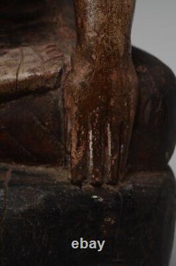 Early 20th Century, Antique Burmese Wooden Man Figurine