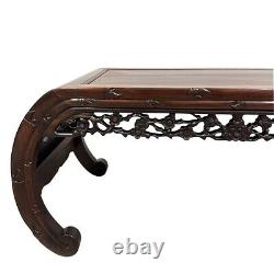 Early 20th Century Antique Chinese Rosewood Carved Coffee Table