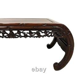 Early 20th Century Antique Chinese Rosewood Carved Coffee Table