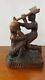 Early 20th Century German Man Chopping Tree/woman Black Forest Wood Carving