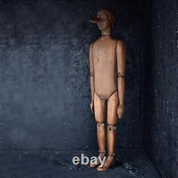 Early 20th Century Life Size Articulated Hand Carved Pinocchio Figure