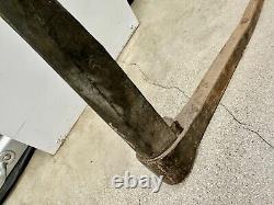 Early 20th Century Meiji Japanese Fire Fighter Fireman's tool wood Handle Iron