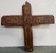 Early 20th Century Puerto Rican San Antonio Hand Painted Wood Icon Cross