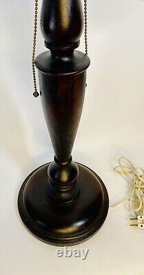 Early 20th Century Tall Wood and Brass Table Lamp