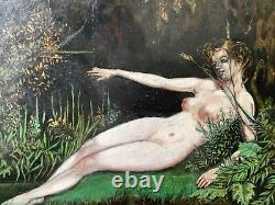Early 20th Century Ukrainian Symbolism Attr. To Novakovsky Alexey Nude nymph Oil