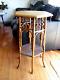 Early 20th Century Victorian 2 Tier Tiger Bamboo & Rattan Table Stick And Ball