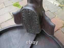 Early 20th Late 19th Century Anglo Indian Carved Wood Elephant Leg Coffee Table