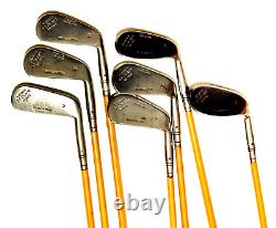 Early Century Set Matched St. Clair Golf Clubs Post 1924 Faux Wood & Bag Mashie