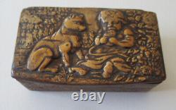Early continential snuff box 18th century birch wood 3x 2