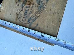 Frys Homeopathic Cocoa Wood Advertising Box Crate General Store Primitive