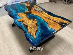 Handmade Epoxy Resin Dining Table with Mid Century Modern Flair Luxury Furniture
